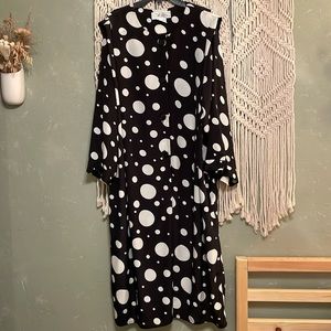 Black And White Bubble Midi Dress